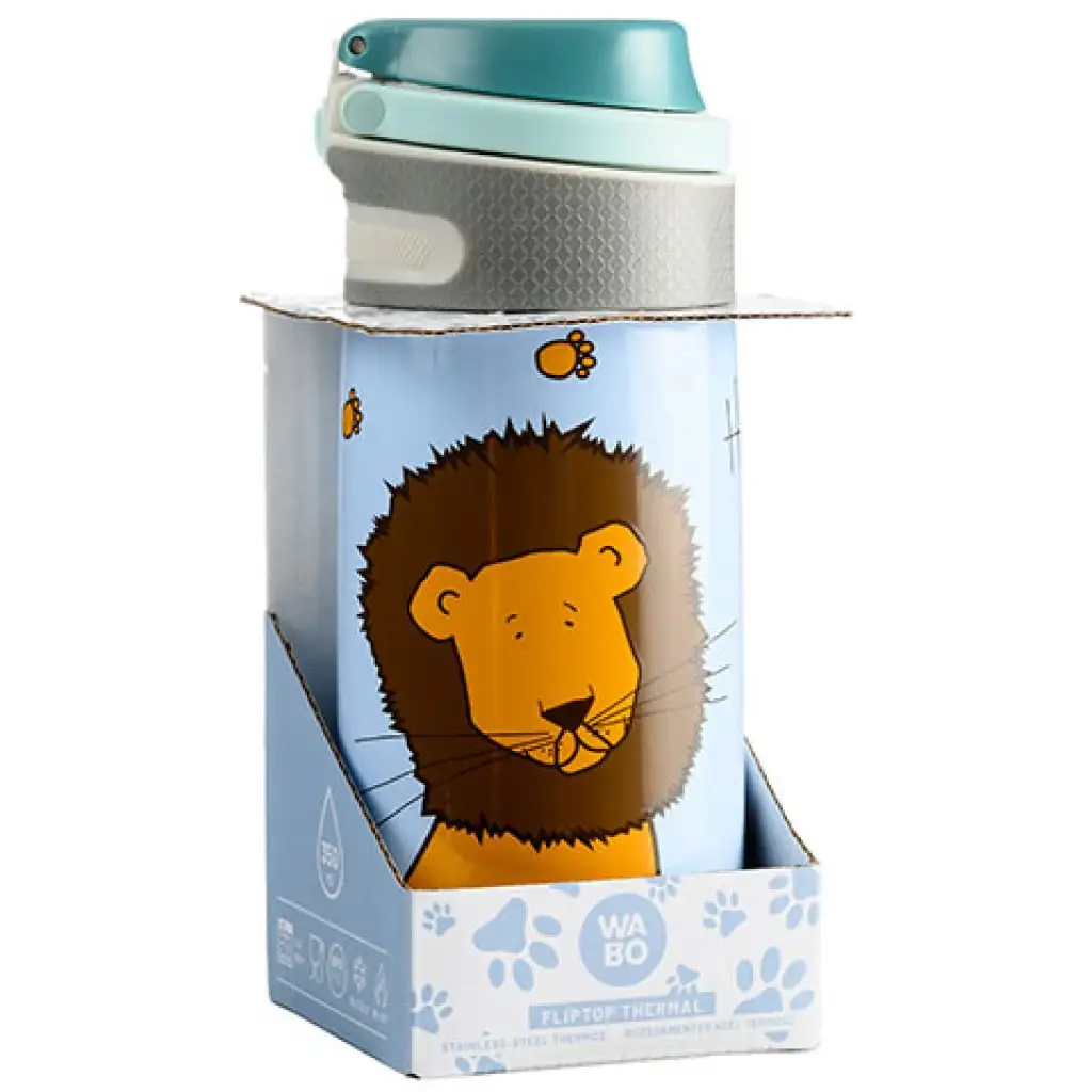imagen de Nebulo: Termo de acero Wabo con diseño de león 350ml 1
