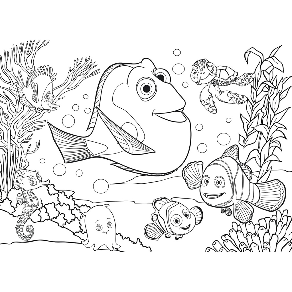 imagen de Nemo en busca de 2 en 1 24 piezas Eco maxi puzzle y colorear 70x50cm - Lisciani 3
