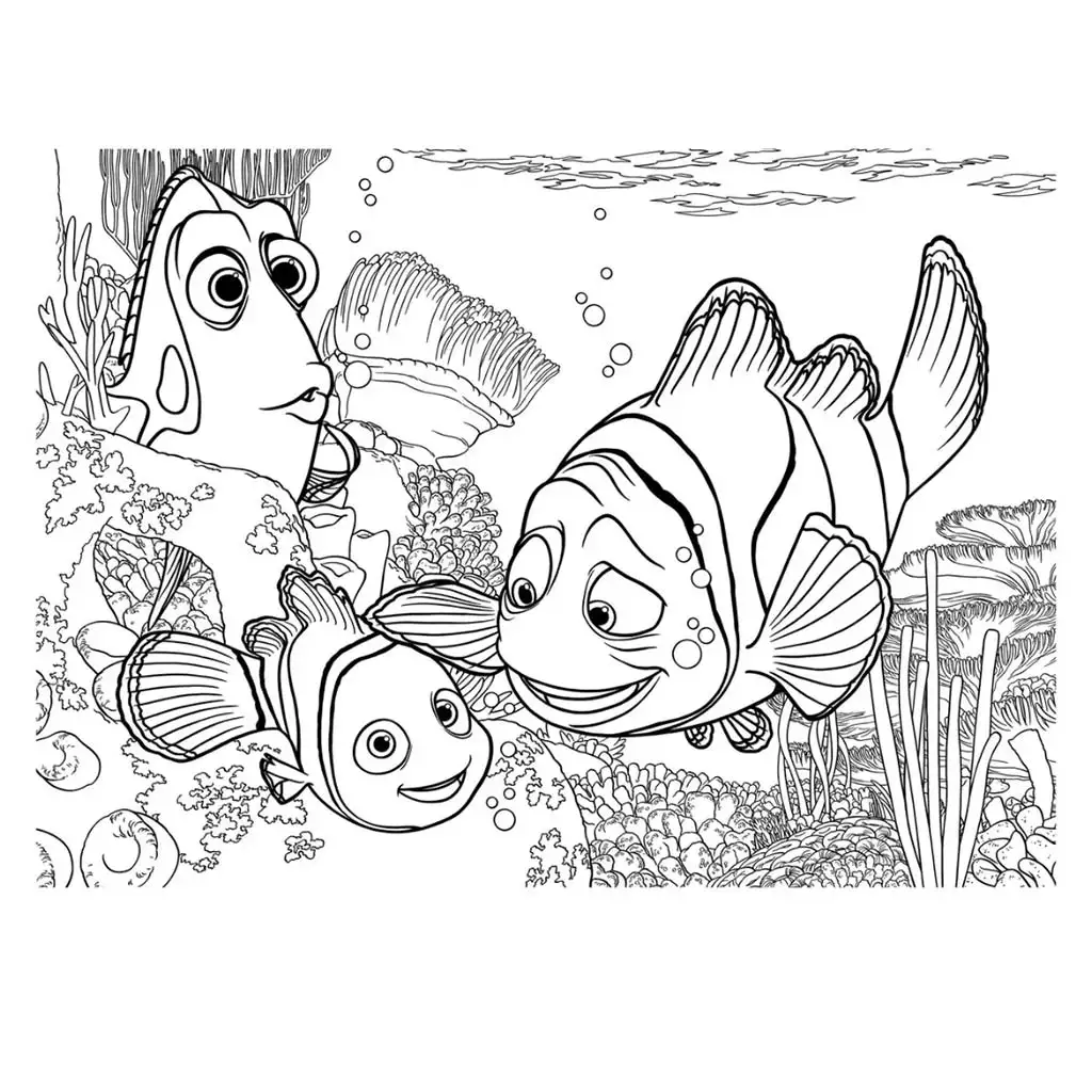 imagen de Nemo en busca de 2 en 1 maxi puzzle y colorear de 24 piezas 70x50cm - Lisciani 2