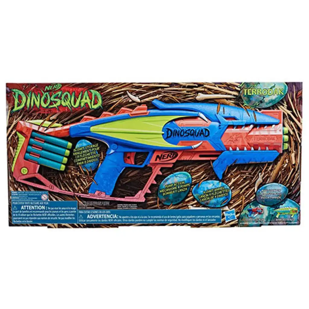 imagen de Nerf Dinosquad Terrodak lanzador de dardos de espuma con 12 proyectiles - Hasbro 2