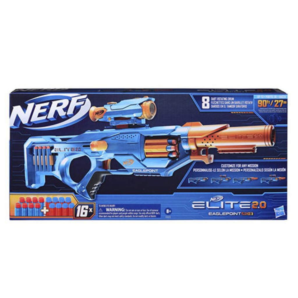 imagen de Nerf Elite 2.0 Eaglepoint RD-8 lanzador de dardos de espuma con 16 proyectiles - Hasbro 1