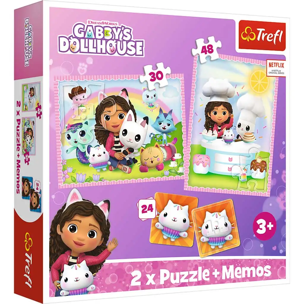 imagen de Netflix: Gabi casa de muñecas 2 en 1 rompecabezas + juego de memoria 1
