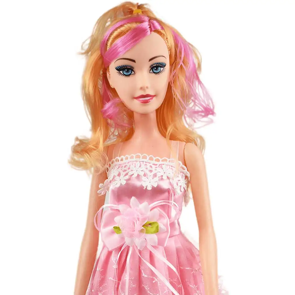 imagen de Nicky: Muñeca de moda gigante con cabello rubio en vestido rosa con efectos de sonido 56cm 2