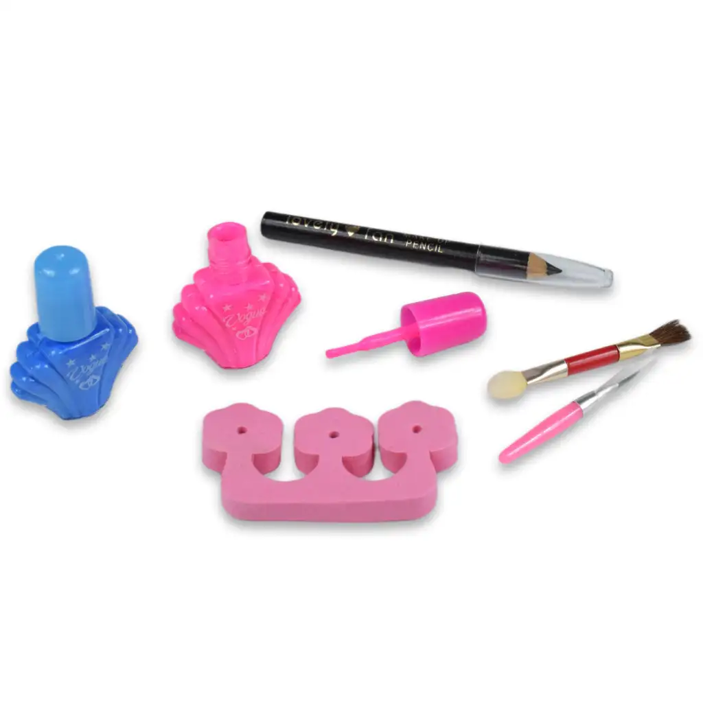 imagen de Niña Linda: Set de maquillaje con paleta de maquillaje, esmaltes de uñas y brillos labiales 5