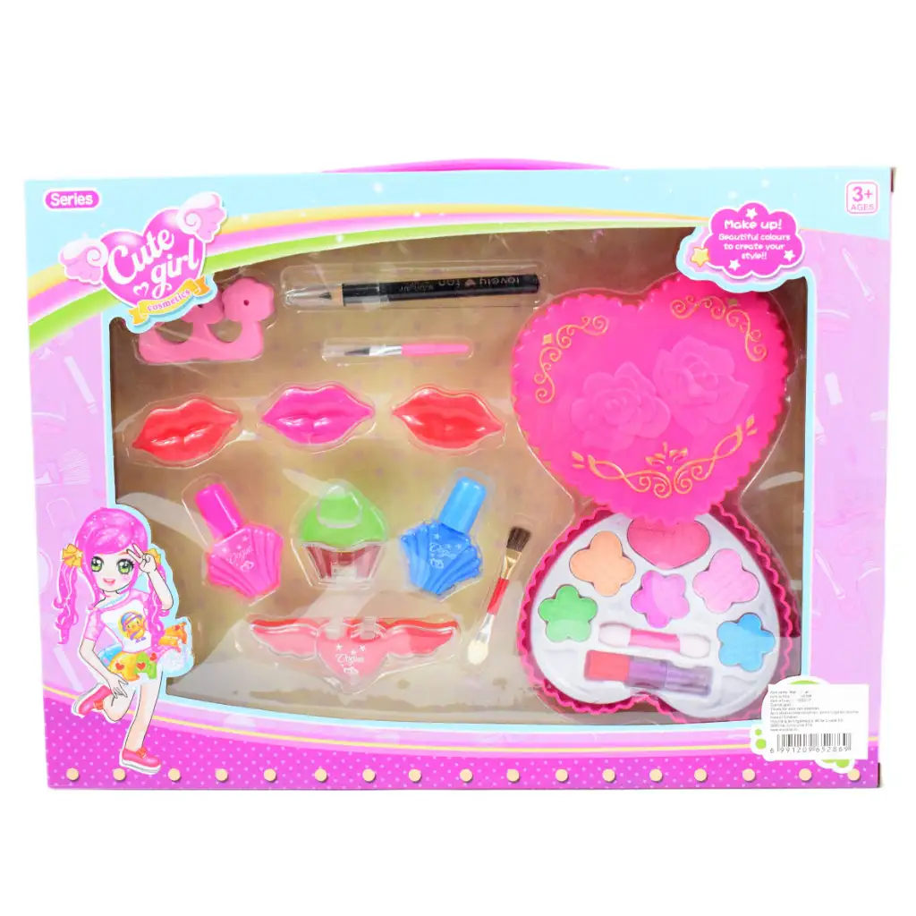 imagen de Niña Linda: Set de maquillaje con paleta de maquillaje, esmaltes de uñas y brillos labiales 6