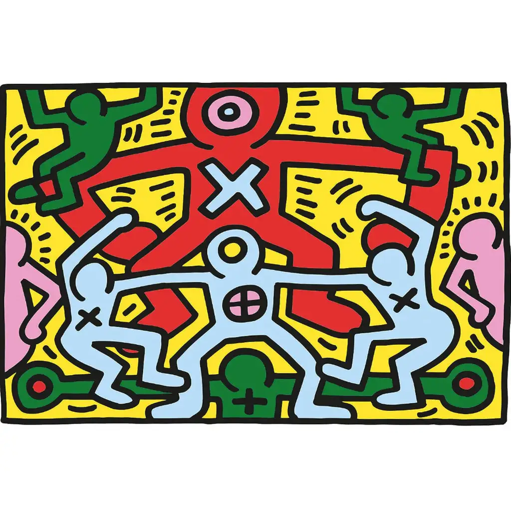 imagen de Novo Art: Keith Haring - Pintura sin título puzzle de 1000 piezas - Clementoni 2