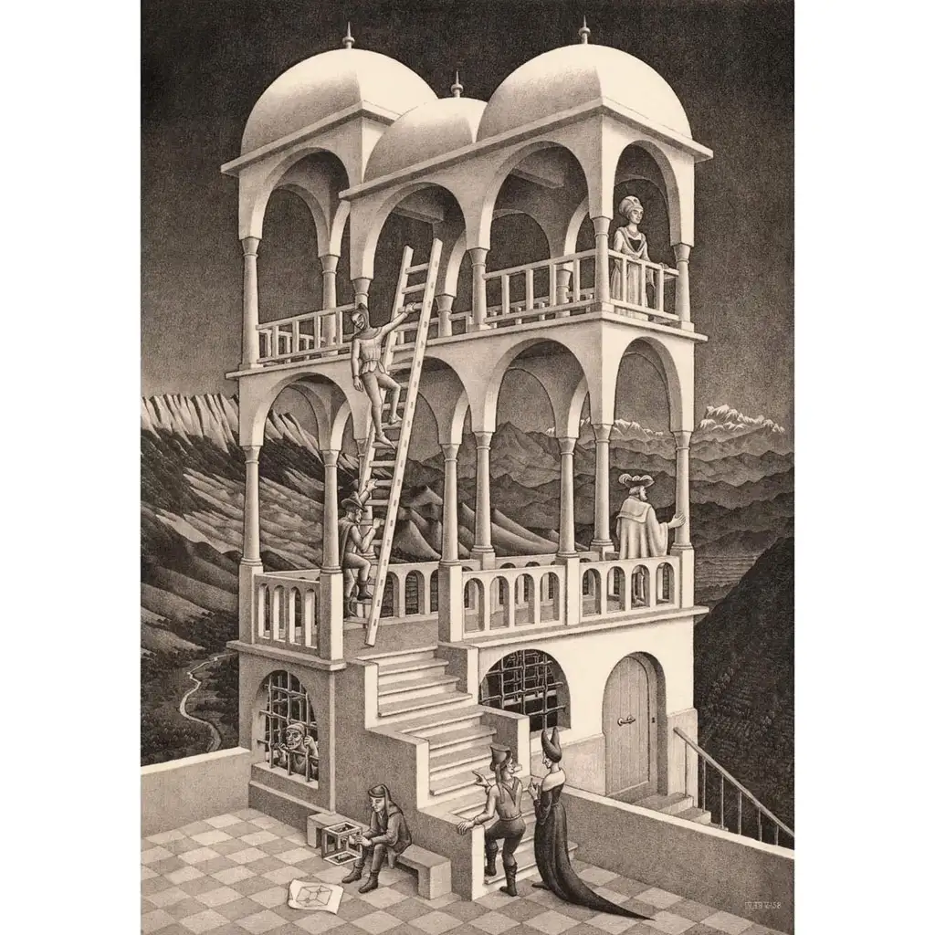 imagen de Novo Art: M. C. Escher - Belvedere puzzle de 1000 piezas - Clementoni 2