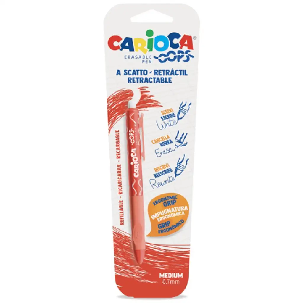 imagen de Oops bolígrafo borrable rojo 0,7mm - Carioca 1