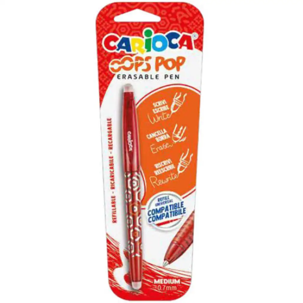 imagen de OOPS POP bolígrafo borrable rojo - Carioca 1