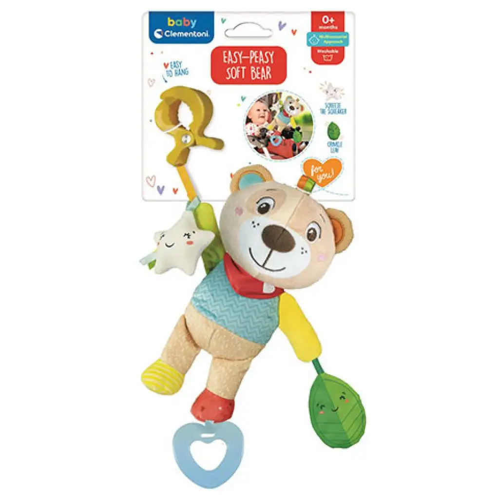 imagen de Osito de peluche colgante para cochecito - Clementoni baby 1