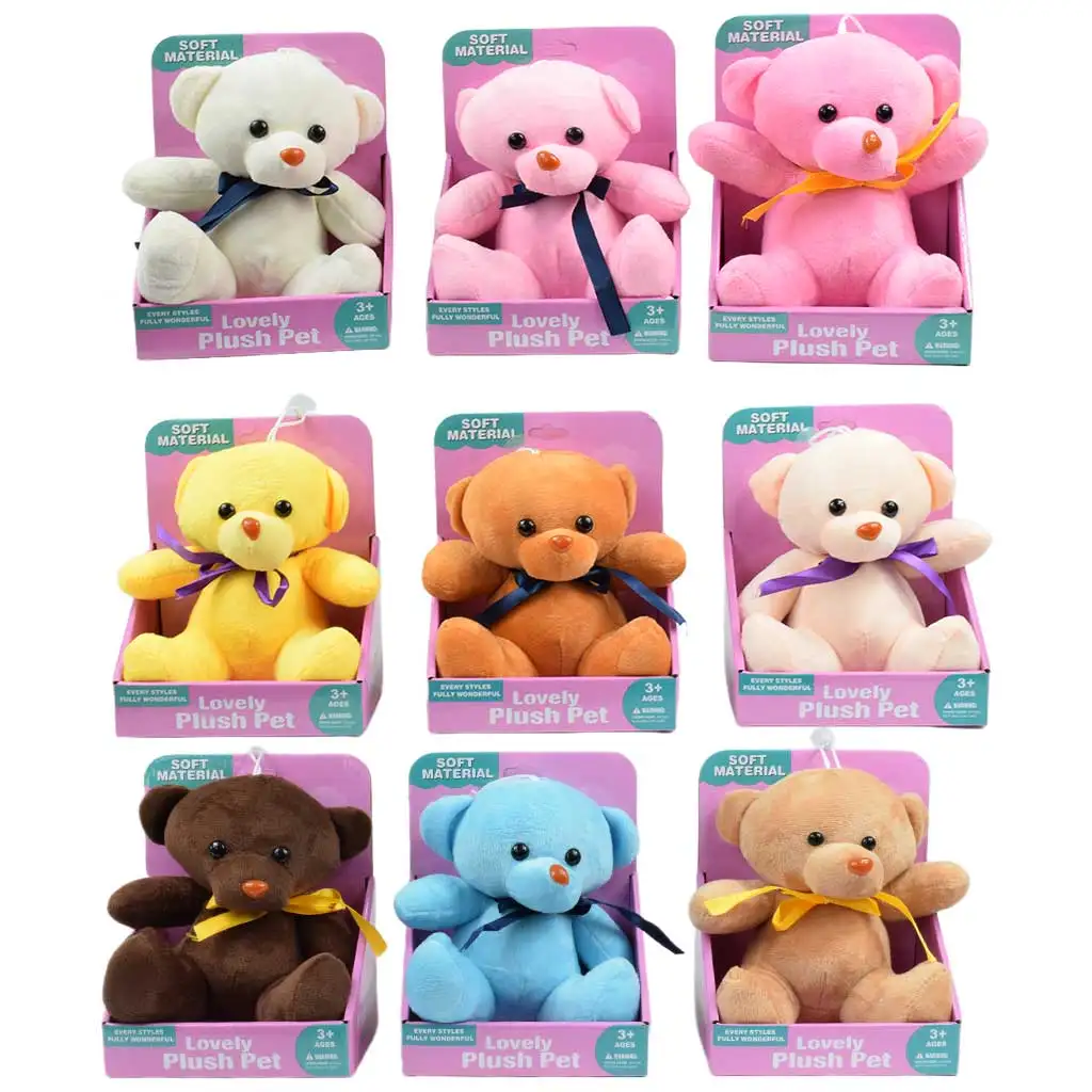 imagen de Osito de peluche Lovely suave y esponjoso con disco adhesivo en varios colores 16cm 1ud 2