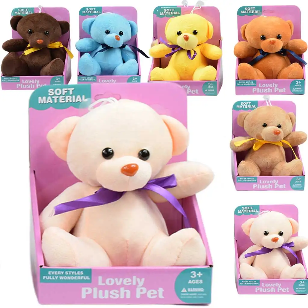 imagen de Osito de peluche Lovely suave y esponjoso con disco adhesivo en varios colores 16cm 1ud 1