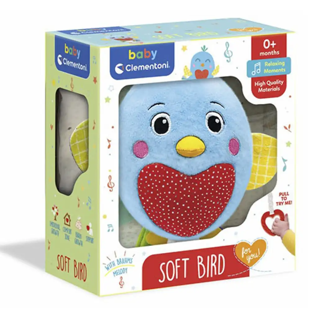 imagen de Pájaro de peluche suave y musical de cuerda - Clementoni baby 1