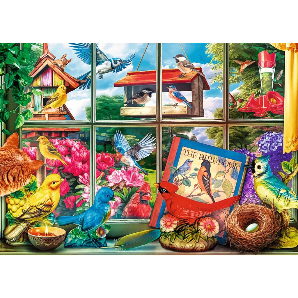 imagen de Pájaros detrás de la ventana rompecabezas de 1000 piezas Premium plus quality -Trefl 2