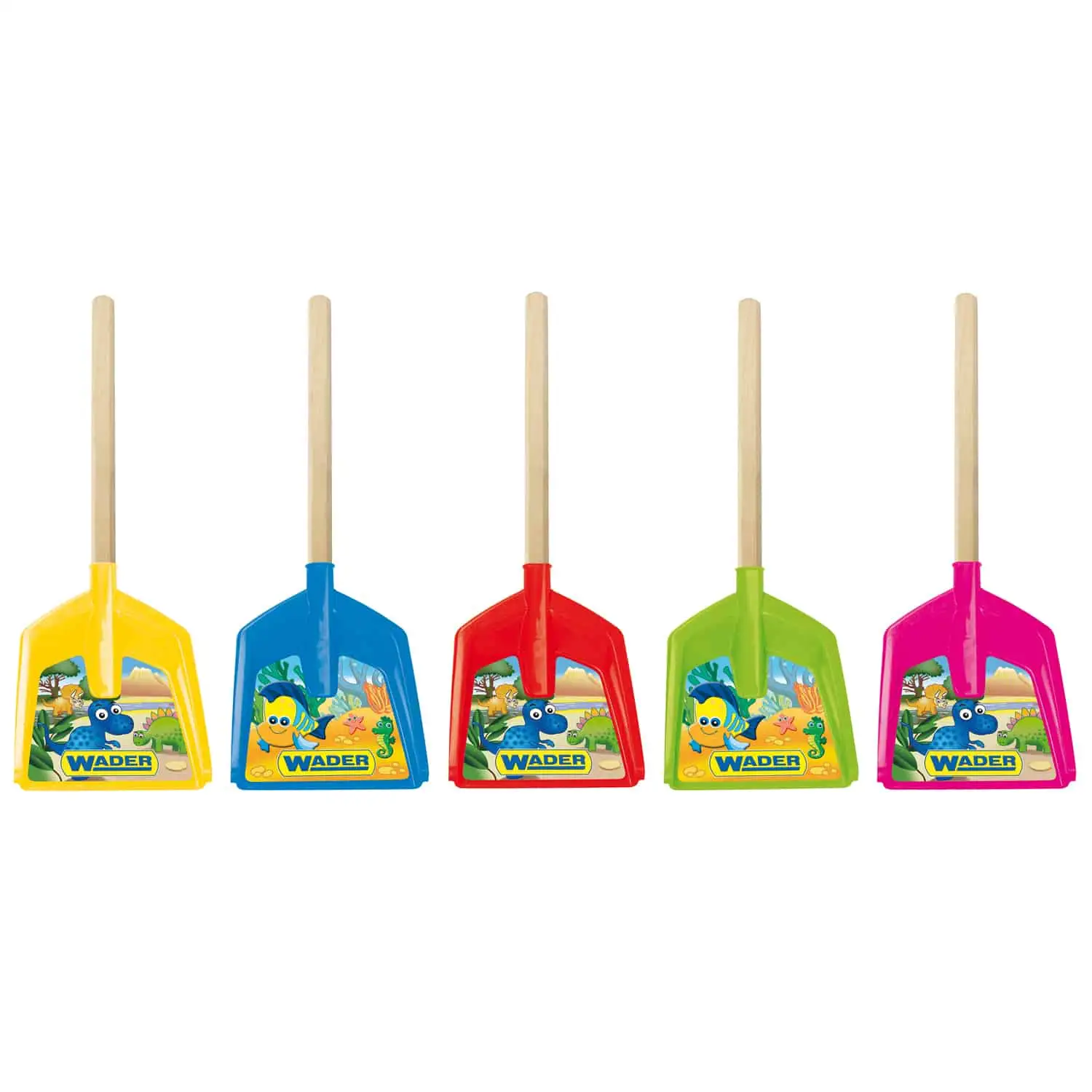 imagen de Pala de colores con mango de madera de 39cm en varias versiones - Wader 1