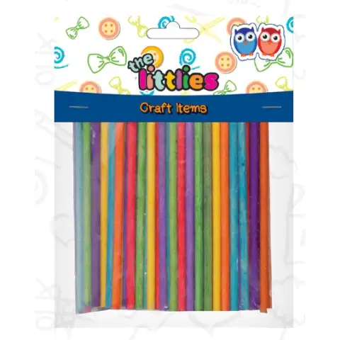 imagen de Palitos de madera de colores 4x10mm set de 100 unidades 1