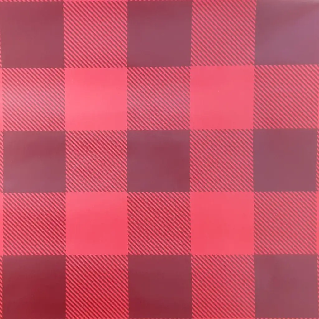 imagen de Papel de regalo a cuadros rojos 200x70cm 1