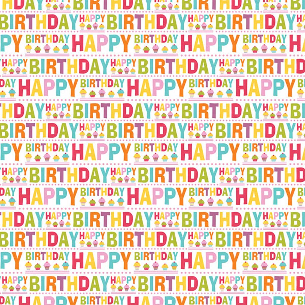 imagen de Papel de regalo con el texto Happy Birthday 100x70cm 1