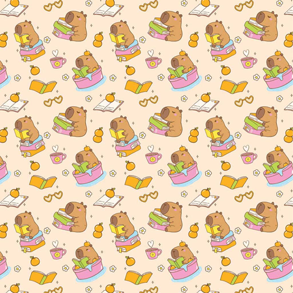 imagen de Papel de regalo con estampado de capibara 100x70cm 1