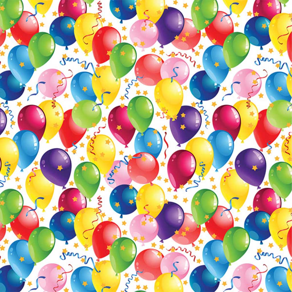 imagen de Papel de regalo con estampado de globos de colores 100x70cm 1