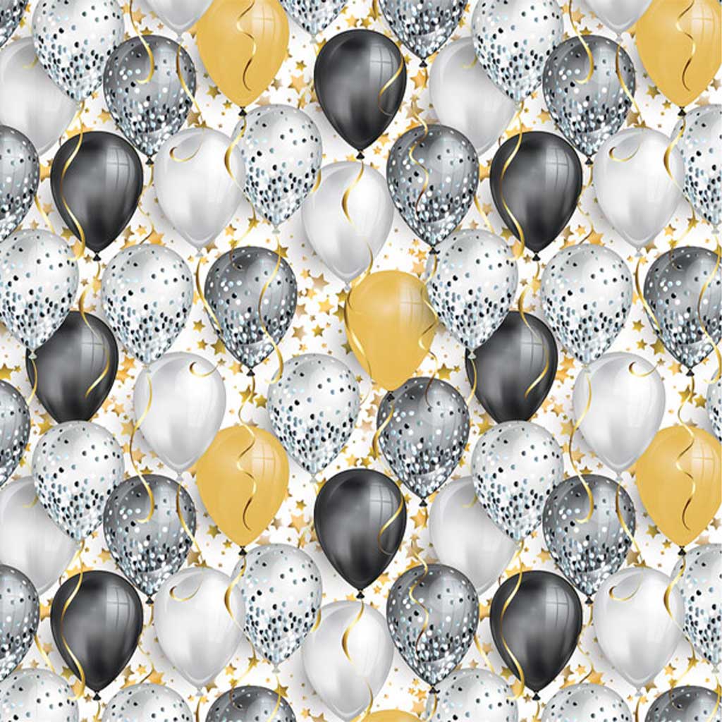 imagen de Papel de regalo con globos y estrellas 100x70cm 1