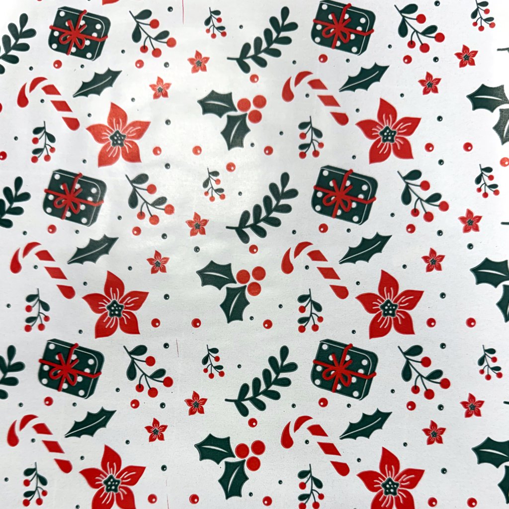 imagen de Papel de regalo de bastones de caramelo rojo 200x70cm 1