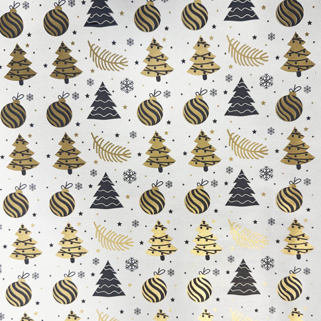 imagen de Papel de regalo de bola decorativa dorada 200x70cm 1