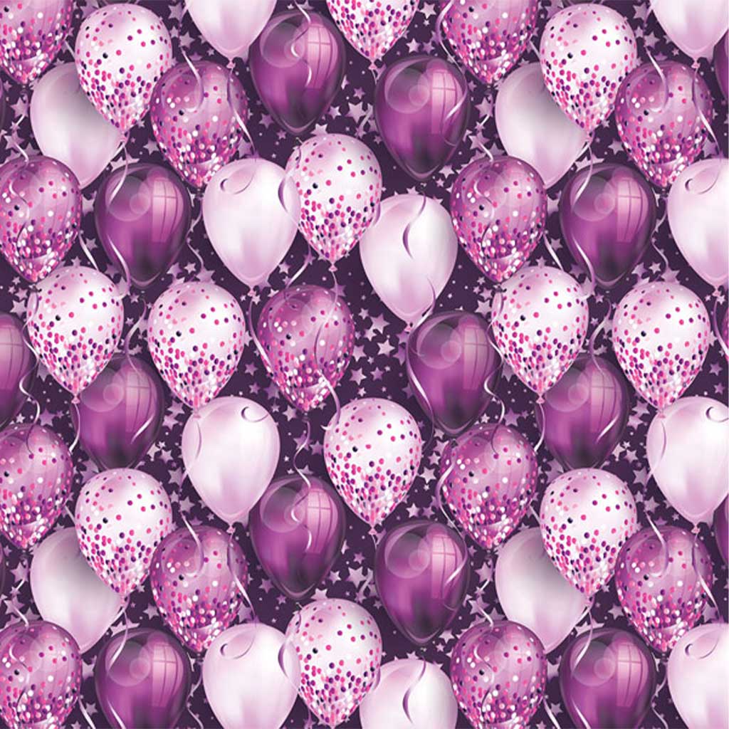 imagen de Papel de regalo de globos lila y blanco 100x70cm 1