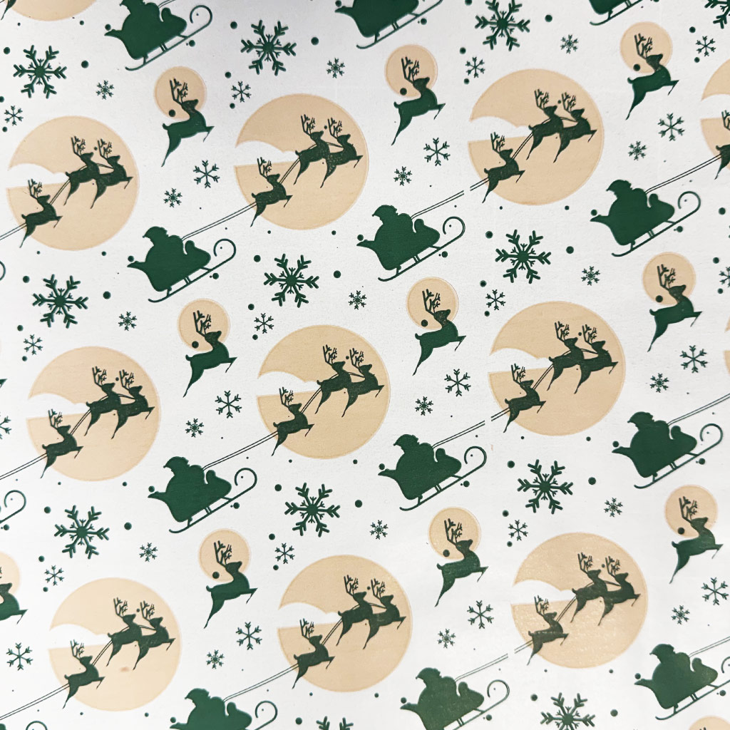 imagen de Papel de regalo de Papá Noel y renos 200x70cm 1