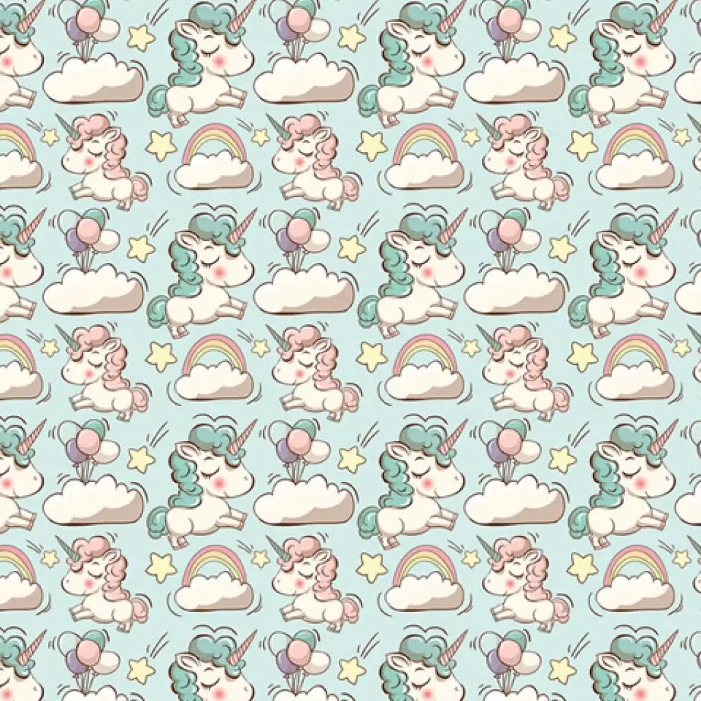 imagen de Papel de regalo de unicornio en color pastel 100x70cm 1