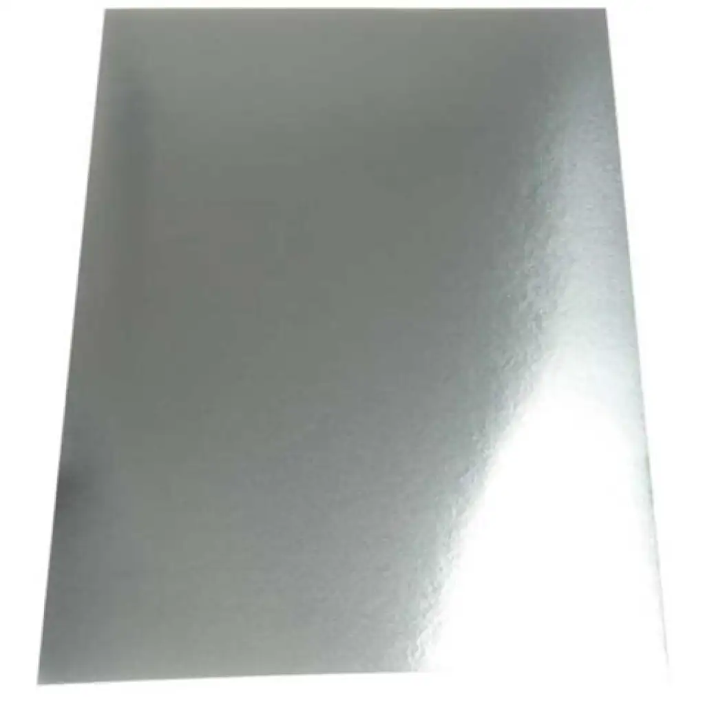 imagen de Papel decorativo metálico plateado de doble cara 50x70cm 1