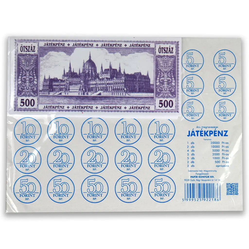 imagen de Paquete de dinero de juguete con papel y monedas recortables 1