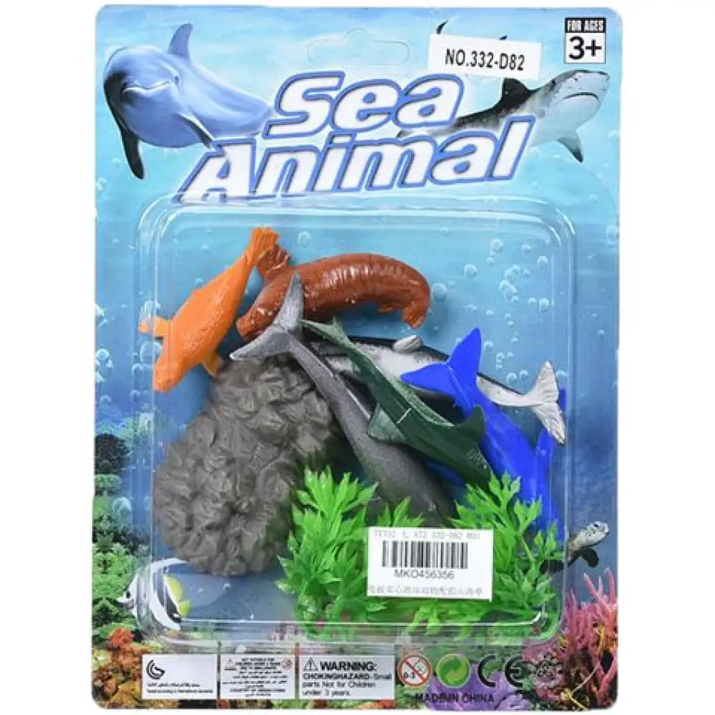 imagen de Paquete de figuras de criaturas marinas con roca 1