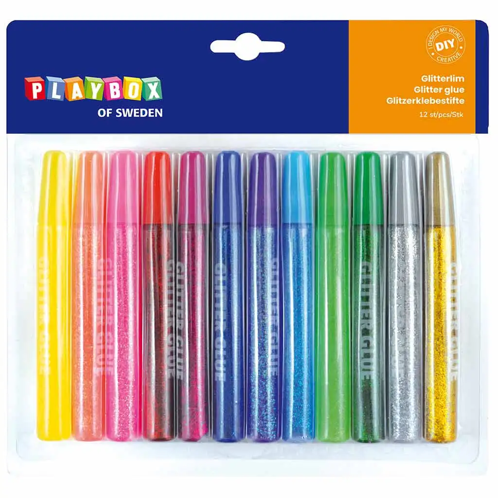 imagen de Paquete de pegamento con purpurina de varios colores 12x13ml 1