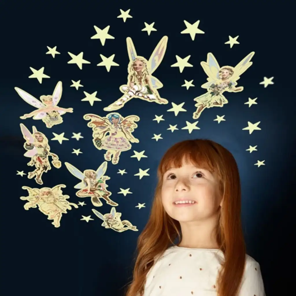 imagen de Paquete de pegatinas fosforescentes de estrellas y hadas 2