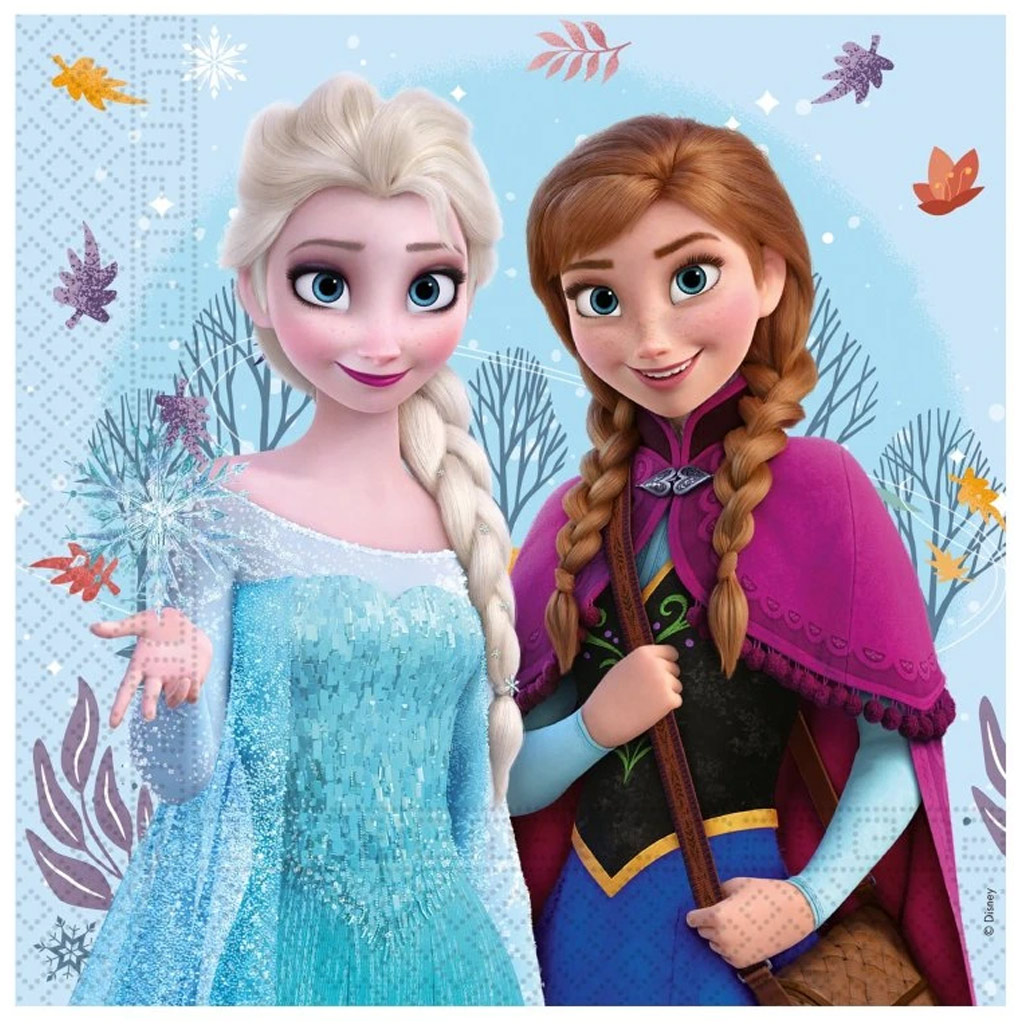 imagen de Paquete de servilletas de papel de 20 piezas de 2 capas de Frozen 33x33cm 1