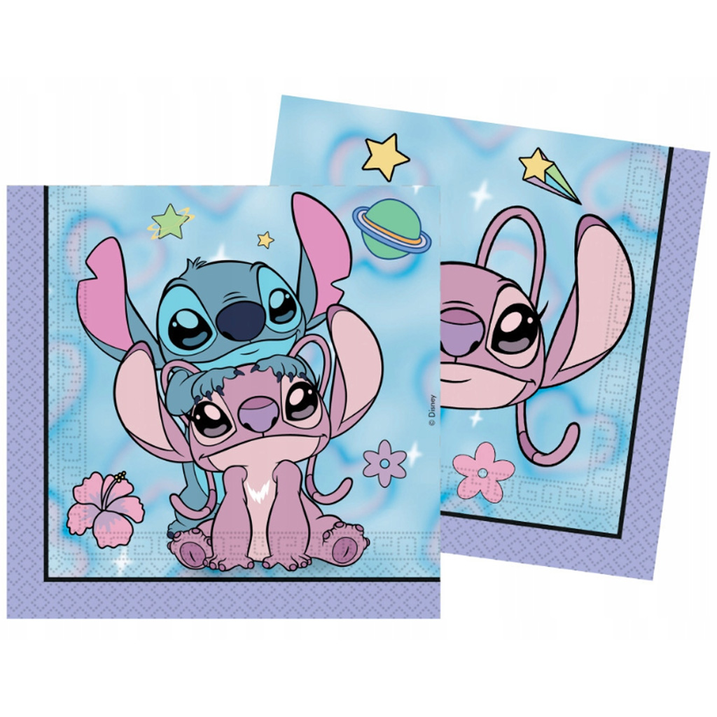 imagen de Paquete de servilletas de papel de 20 unidades de Disney Stitch y Angel de 2 capas 1