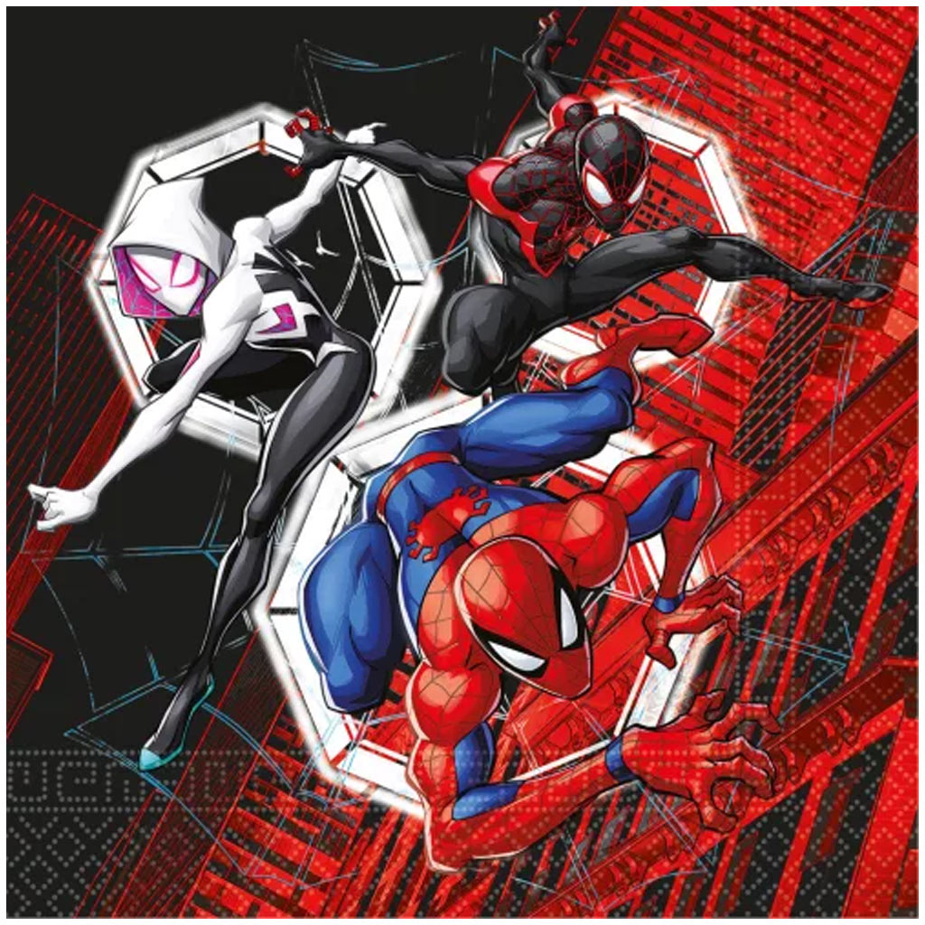 imagen de Paquete de servilletas de papel de Spider-Man de 20 unidades de 2 capas 33x33cm 1