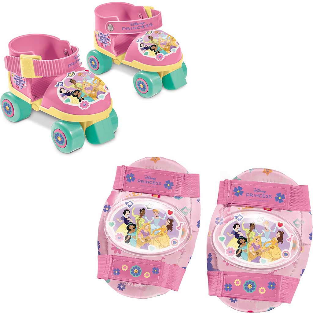 imagen de Patines en línea de las Princesas Disney con equipo de protección en talla 22-29 - Mondo Toys 2