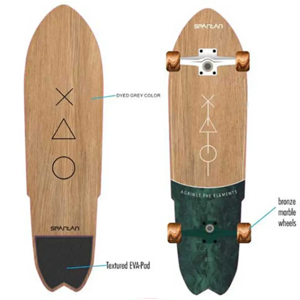 imagen de Patineta de bronce con efecto de madera tipo cruiser de 28" 1