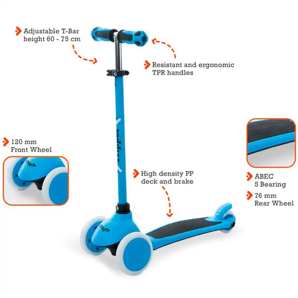 imagen de Patinete de tres ruedas azul On and Go - Mondo Toys 2