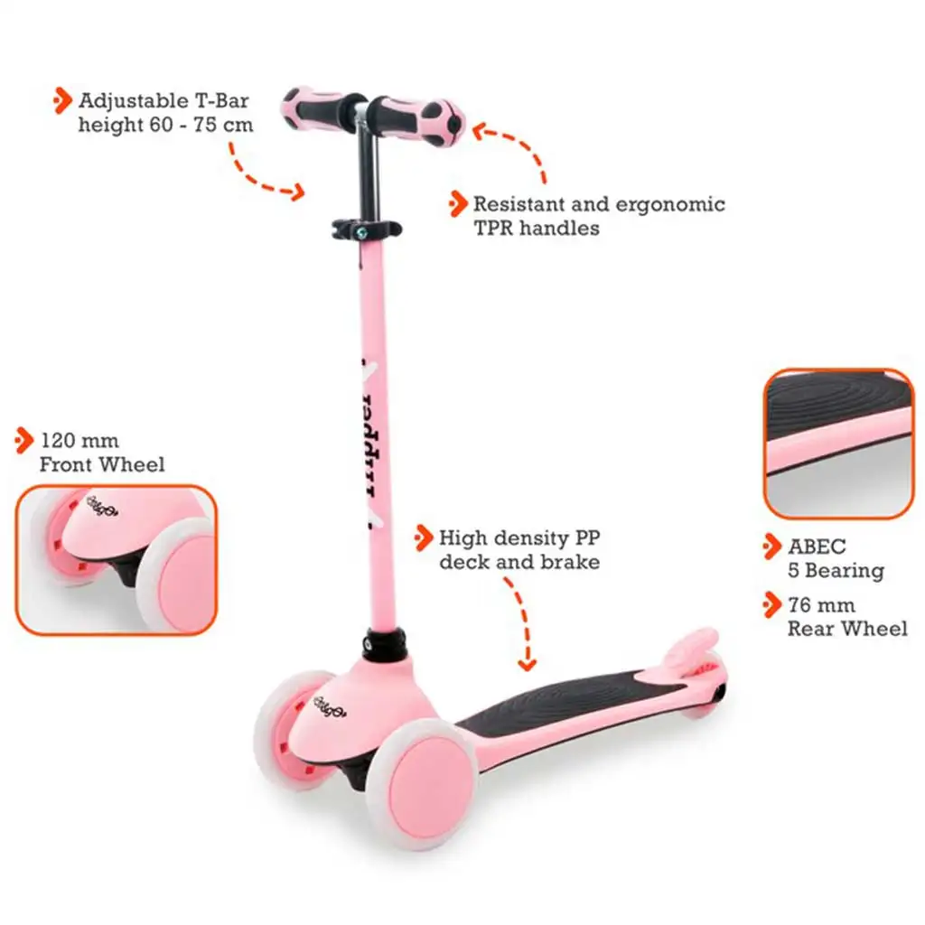imagen de Patinete rosa On and Go de tres ruedas - Mondo Toys 2