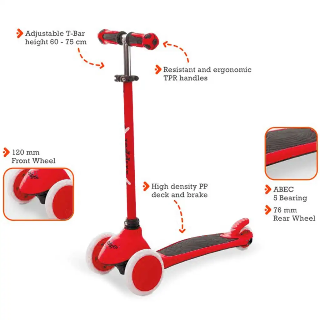 imagen de Patinete triciclo rojo On and Go - Mondo Toys 2