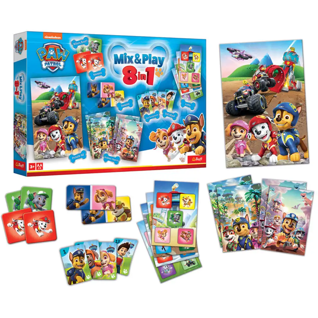 imagen de Paw Patrol 8 en 1 juego de mesa colección - Trefl 2