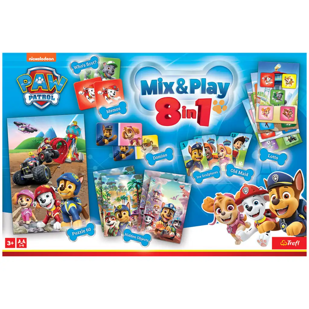 imagen de Paw Patrol 8 en 1 juego de mesa colección - Trefl 1