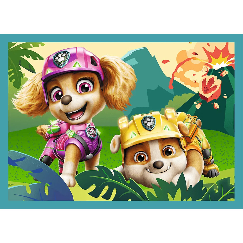 imagen de Paw Patrol aventuras en la isla de los dinosaurios 4 en 1 set de rompecabezas - Trefl 2
