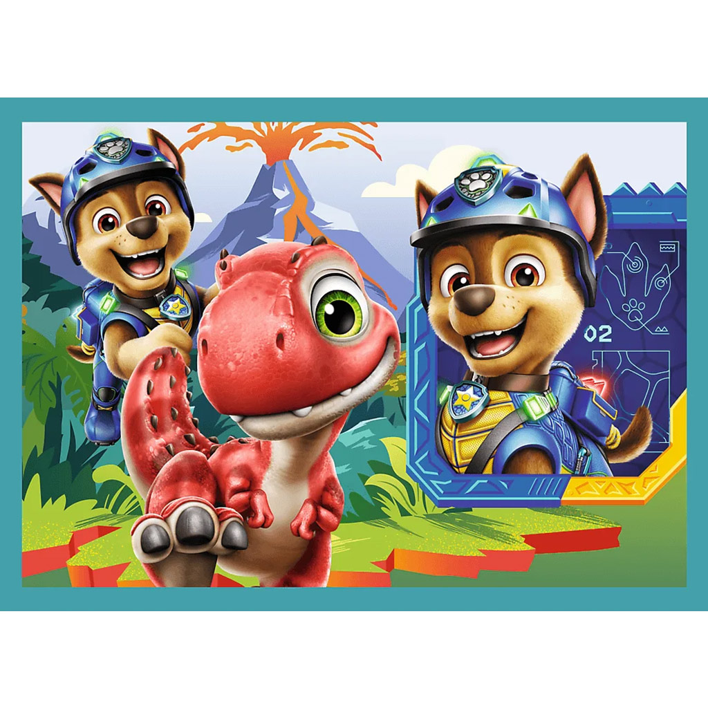 imagen de Paw Patrol aventuras en la isla de los dinosaurios 4 en 1 set de rompecabezas - Trefl 3
