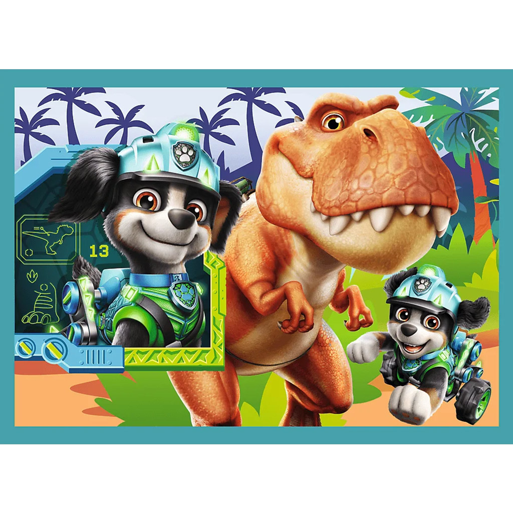 imagen de Paw Patrol aventuras en la isla de los dinosaurios 4 en 1 set de rompecabezas - Trefl 4