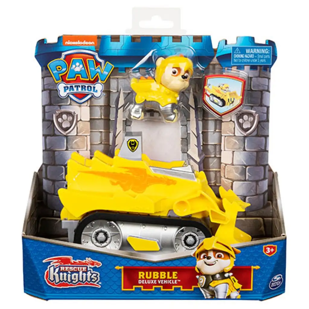 imagen de Paw Patrol Caballeros: Vehículo deluxe de Rubble - Spin Master 1