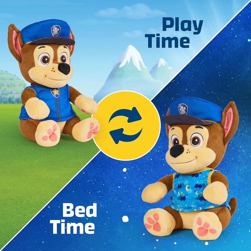 imagen de Paw Patrol: Chase peluche para dormir con ropa reversible 25cm - Spin Master 4